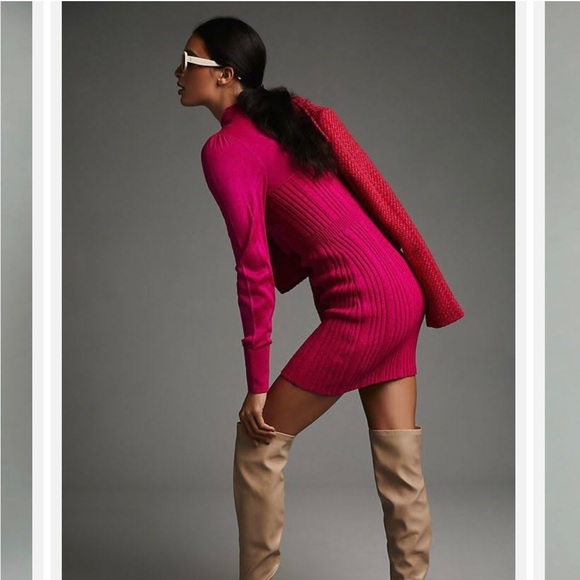 Anthropologie Pink/Rose Sweat Dress Size Small NWT - Picture 6 of 10